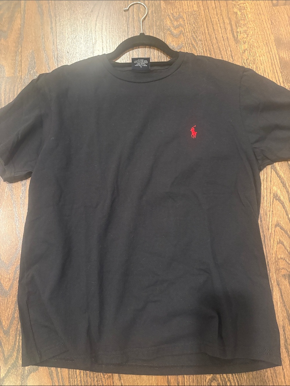 Polo by Ralph Lauren Men’s Black Crewneck T-Shirt with Red Pony Logo Size M